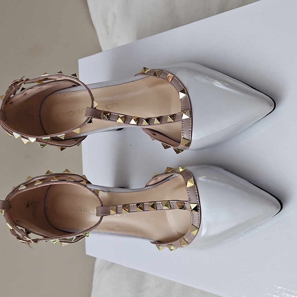 Grey Taupe Studded Heels
